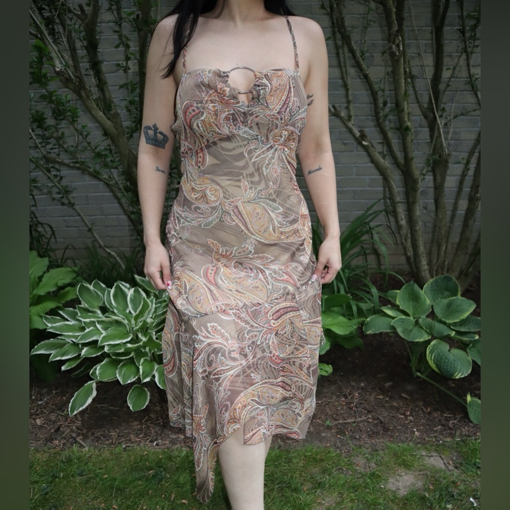 Y2K Paisley Print Women's Dress